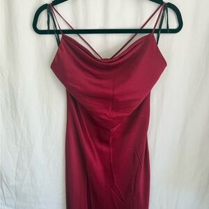 Forever 21 Red Satin Midi Slip Dress
